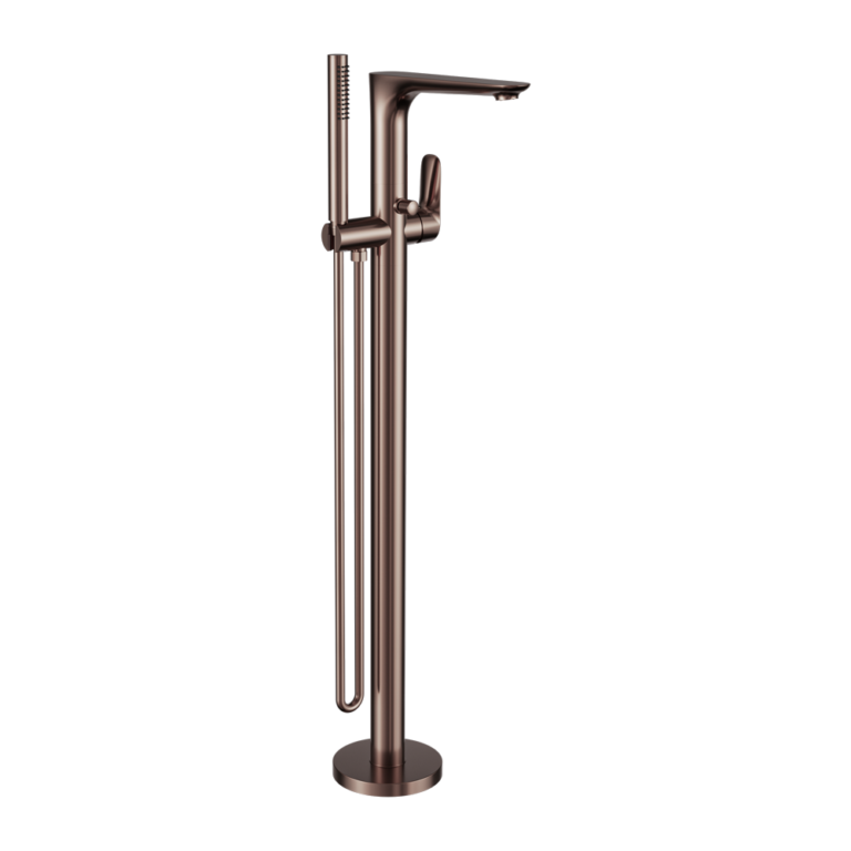 Nero Bianca Freestanding Bath Mixer With Hand Shower Brushed Bronze (NR321503ABZ)