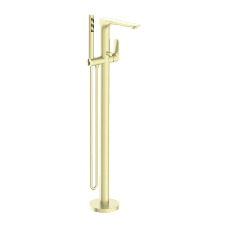 Nero Bianca Freestanding Bath Mixer With Hand Shower Brushed Gold (NR321503ABG)