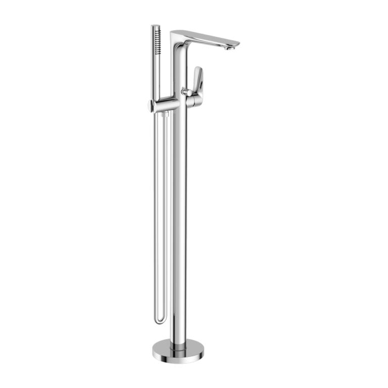 Nero Bianca Freestanding Bath Mixer With Hand Shower Chrome (NR321503ACH)