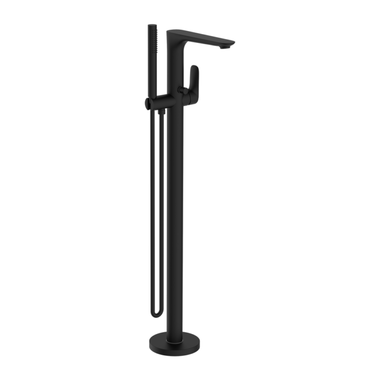 Nero Bianca Freestanding Bath Mixer With Hand Shower Matte Black (NR321503AMB)