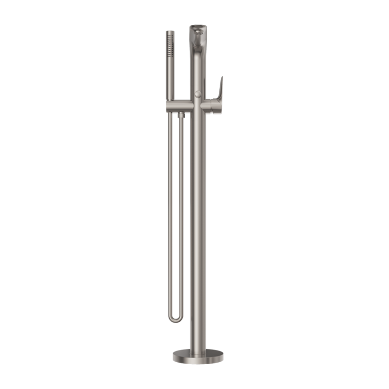 Nero Bianca Freestanding Bath Mixer With Hand Shower Brushed Nickel (NR321503ABN)