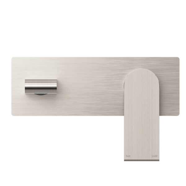 Nero Bianca Wall Basin/Bath Mixer 187/230 mm Brushed Nickel