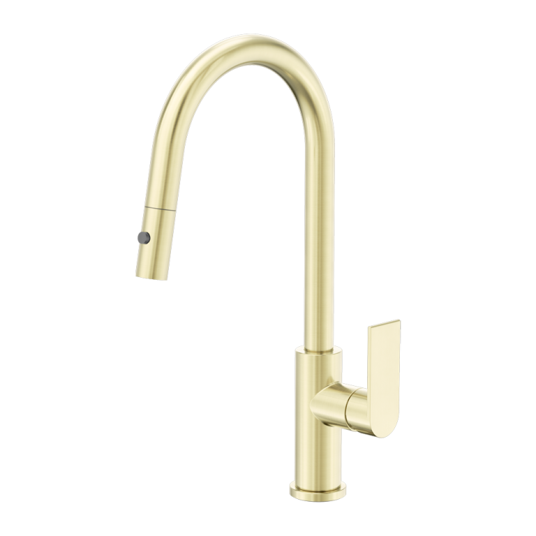 Nero Bianca Pull Out Sink Mixer With Vegie Spray Function Brushed Gold (NR321508BG)