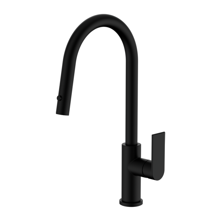 Nero Bianca Pull Out Sink Mixer With Vegie Spray Function Matte Black (NR321508MB)