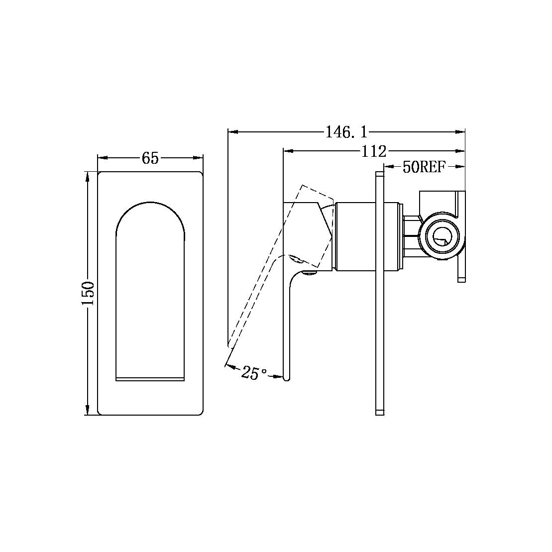 Nero Bianca Shower Mixer Matte Black (NR321511MB)