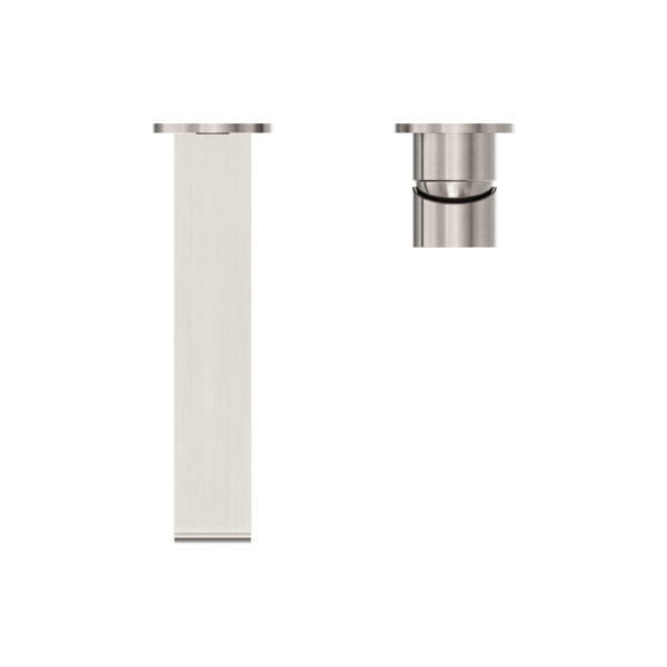 Nero Bianca Wall Basin/Bath Mixer Separate Back Plate 187/230 mm Brushed Nickel