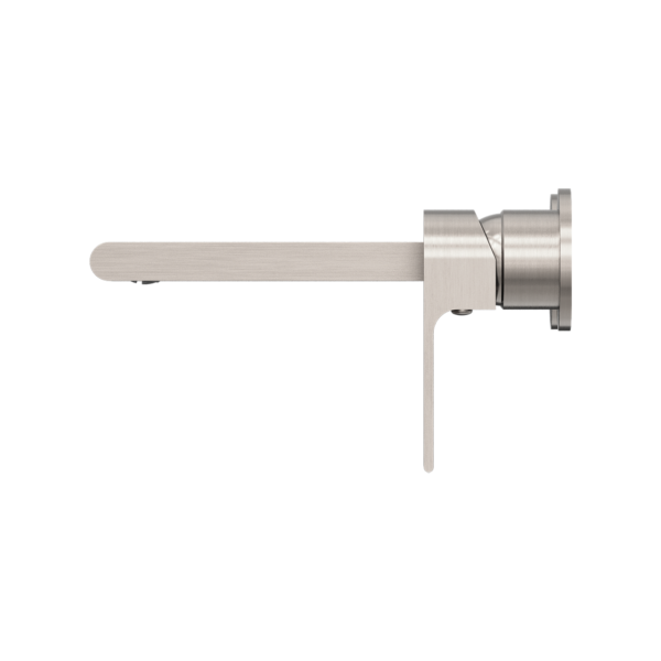 Nero Bianca Wall Basin/Bath Mixer Separate Back Plate 187/230 mm Brushed Nickel