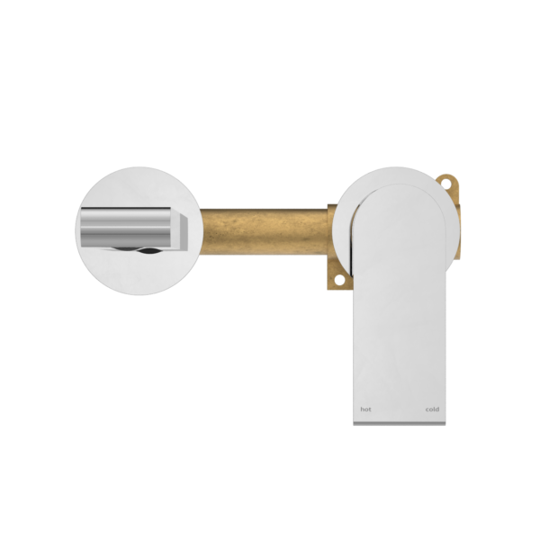 Nero Bianca Wall Basin/Bath Mixer Separate Back Plate 187/230 mm Chrome