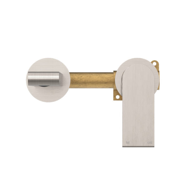 Nero Bianca Wall Basin/Bath Mixer Separate Back Plate 187/230 mm Brushed Nickel