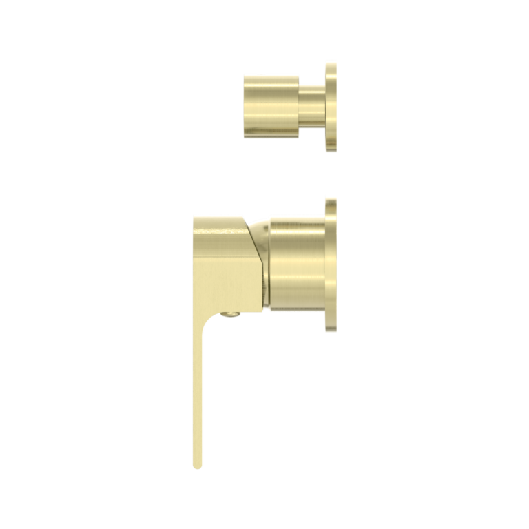 Nero Bianca Shower Mixer With Divertor Separate Back Plate Brushed Gold (NR321511GBG)