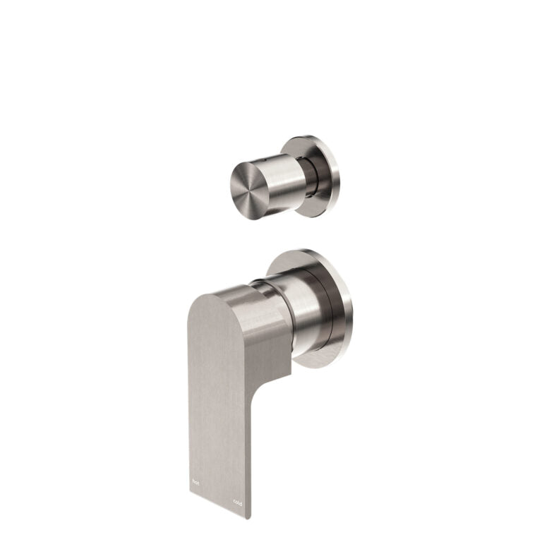 Nero Bianca Shower Mixer With Divertor Separate Back Plate Brushed Nickel (NR321511GBN)