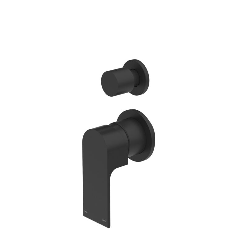 Nero Bianca Shower Mixer With Divertor Separate Back Plate Matte Black (NR321511GMB)