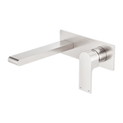 Nero Bianca Wall Basin/Bath Mixer 187/230 mm Brushed Nickel