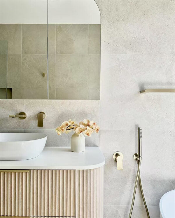 Nero Bianca Wall Basin/Bath Mixer Separate Back Plate 187/230 mm Brushed Gold
