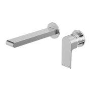 Nero Bianca Wall Basin/Bath Mixer Separate Back Plate 187/230 mm Chrome