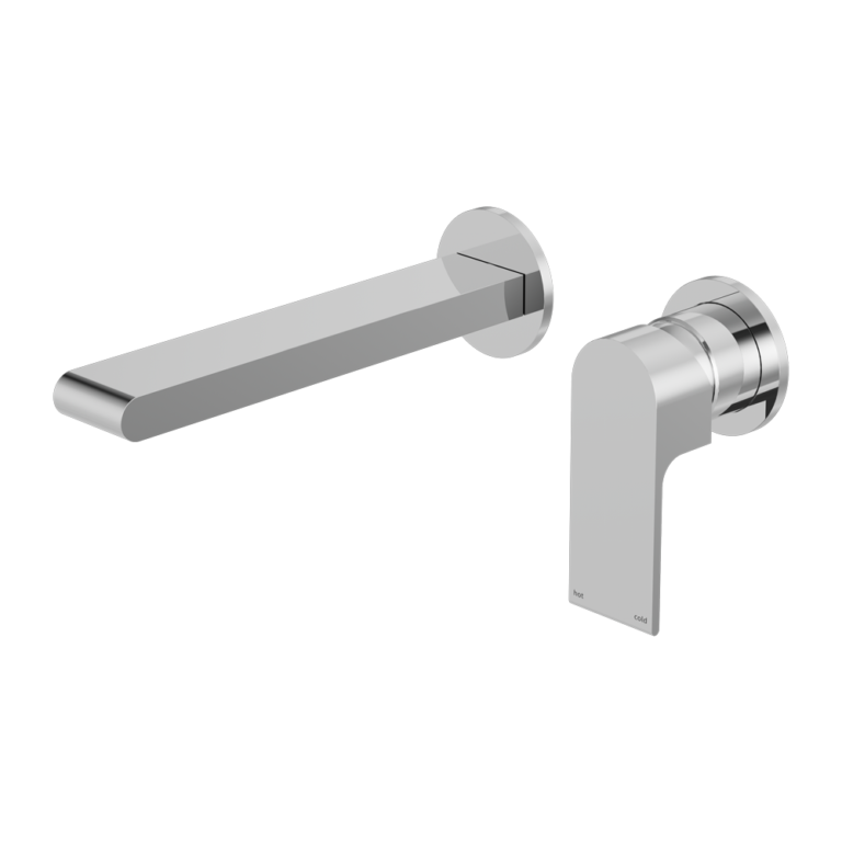 Nero Bianca Wall Basin/Bath Mixer Separate Back Plate 187/230 mm Chrome