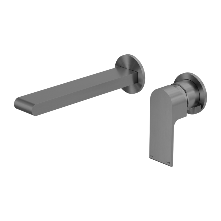 Nero Bianca Wall Basin/Bath Mixer Separate Back Plate 187/230 mm Gun Metal
