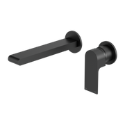 Nero Bianca Wall Basin/Bath Mixer Separate Back Plate 187/230 mm Matte Black