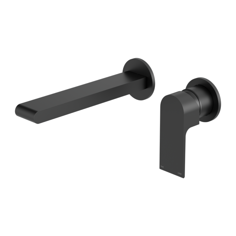 Nero Bianca Wall Basin/Bath Mixer Separate Back Plate 187/230 mm Matte Black