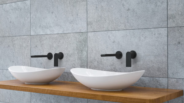 Nero Bianca Wall Basin/Bath Mixer Separate Back Plate 187/230 mm Matte Black