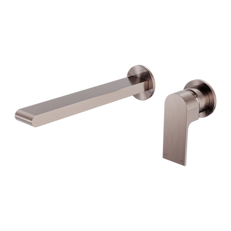 Nero Bianca Wall Basin/Bath Mixer Separate Back Plate 187/230 mm Brushed Bronze