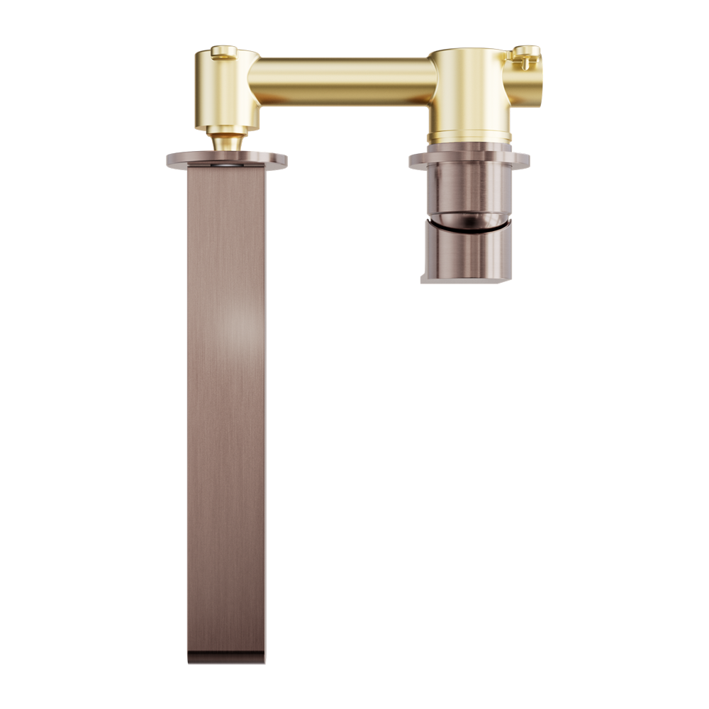 Nero Bianca Wall Basin/Bath Mixer Separate Back Plate 187/230 mm Brushed Bronze