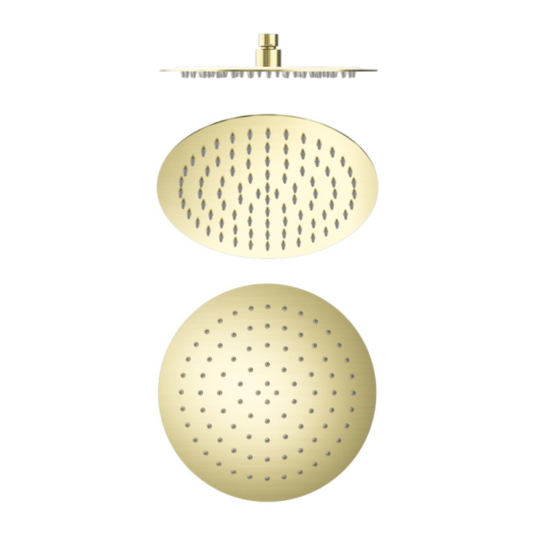 Nero 250mm Round Stainless Steel Shower Head 4 Star Rating Brushed Gold (NR507036BG)