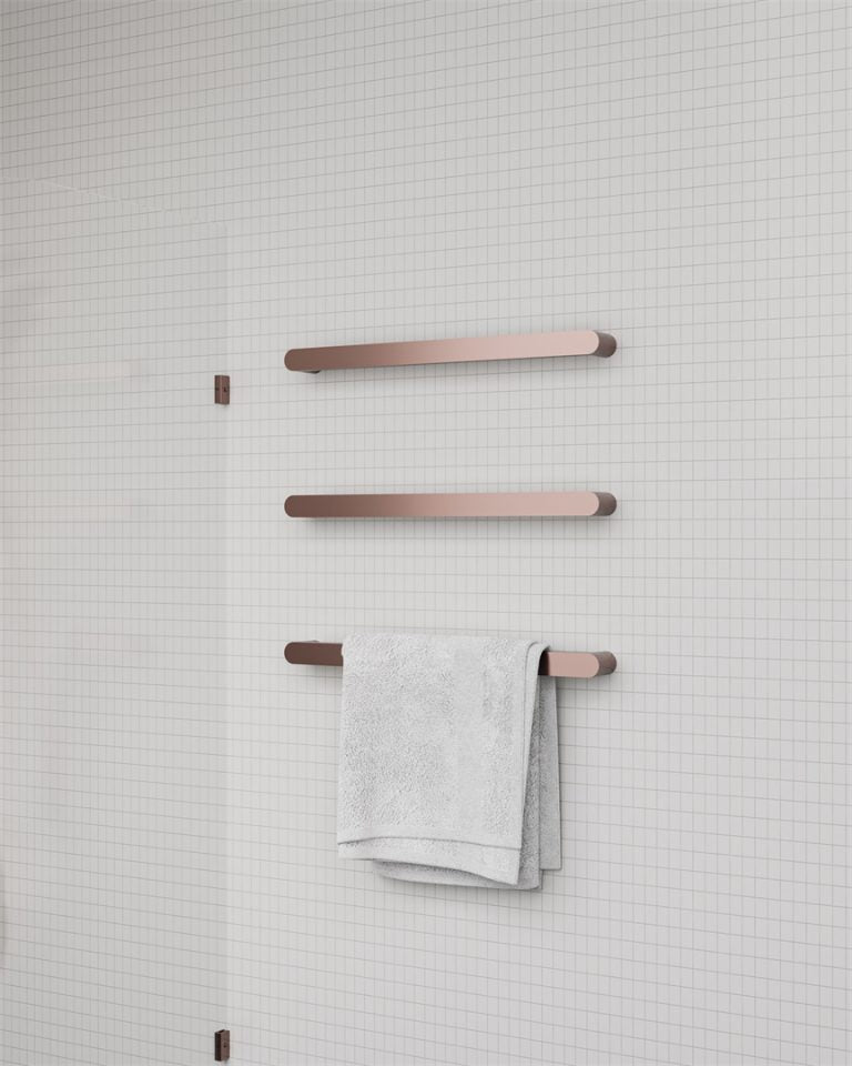 Nero Bianca 240V Single Heated Towel Rail Brushed Bronze (NR9025HBZ)