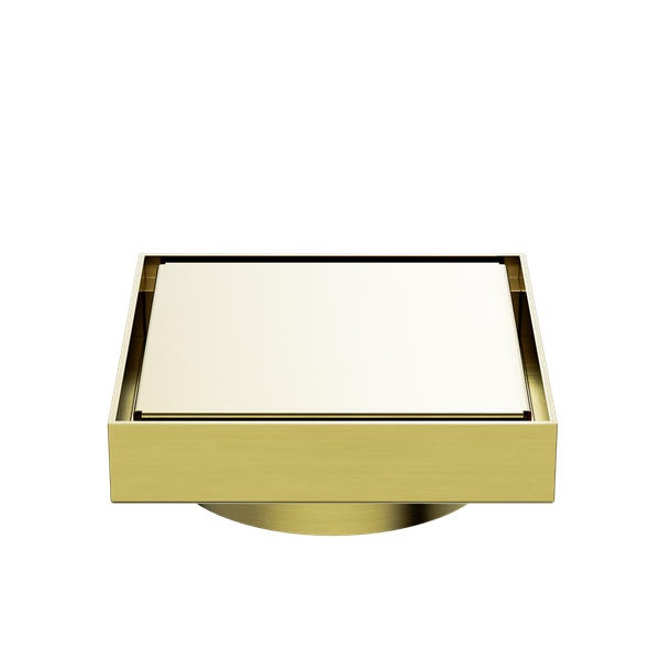 Nero 130mm Square Tile Insert Floor Waste 100Mm Outlet Brushed Gold (NRFW008BG)