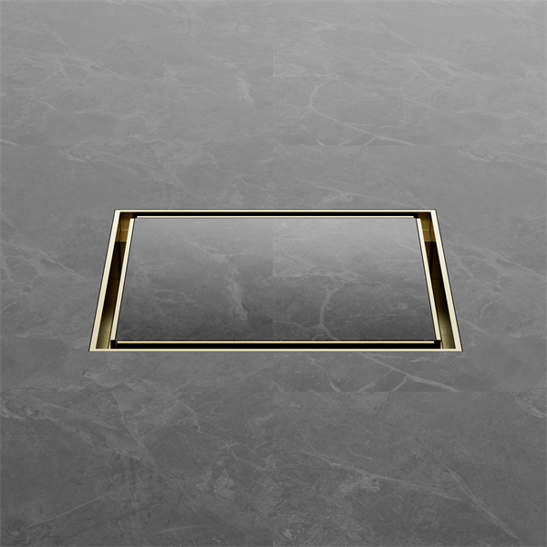 Nero 130mm Square Tile Insert Floor Waste 100Mm Outlet Brushed Gold (NRFW008BG)