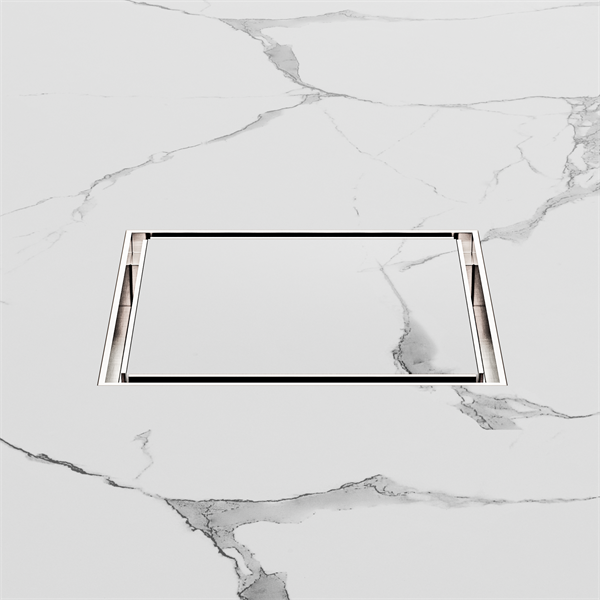 Nero 130mm Square Tile Insert Floor Waste 100Mm Outlet Brushed Nickel (NRFW008BN)