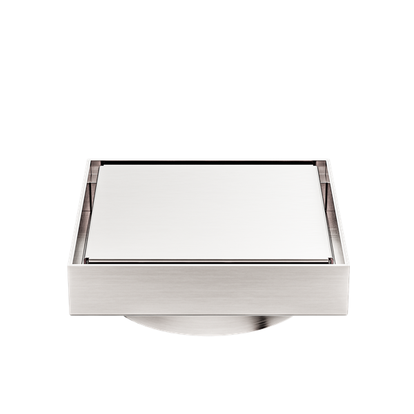 Nero 130mm Square Tile Insert Floor Waste 100Mm Outlet Brushed Nickel (NRFW008BN)