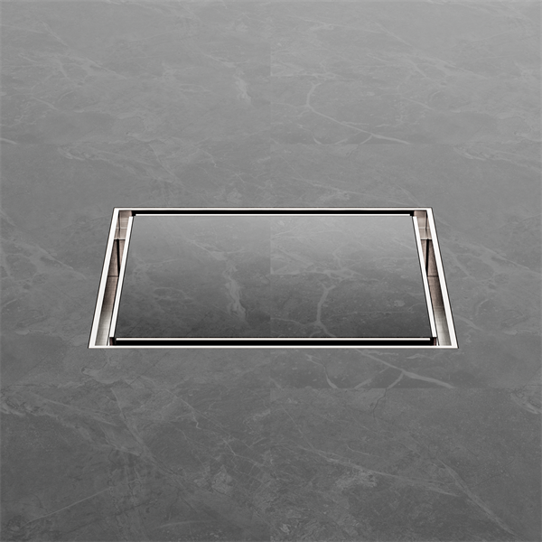 Nero 130mm Square Tile Insert Floor Waste 100Mm Outlet Brushed Nickel (NRFW008BN)