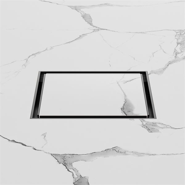Nero 130mm Square Tile Insert Floor Waste 100Mm Outlet Gun Metal (NRFW008GM)