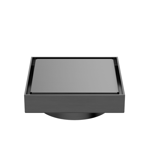 Nero 130mm Square Tile Insert Floor Waste 100Mm Outlet Gun Metal (NRFW008GM)