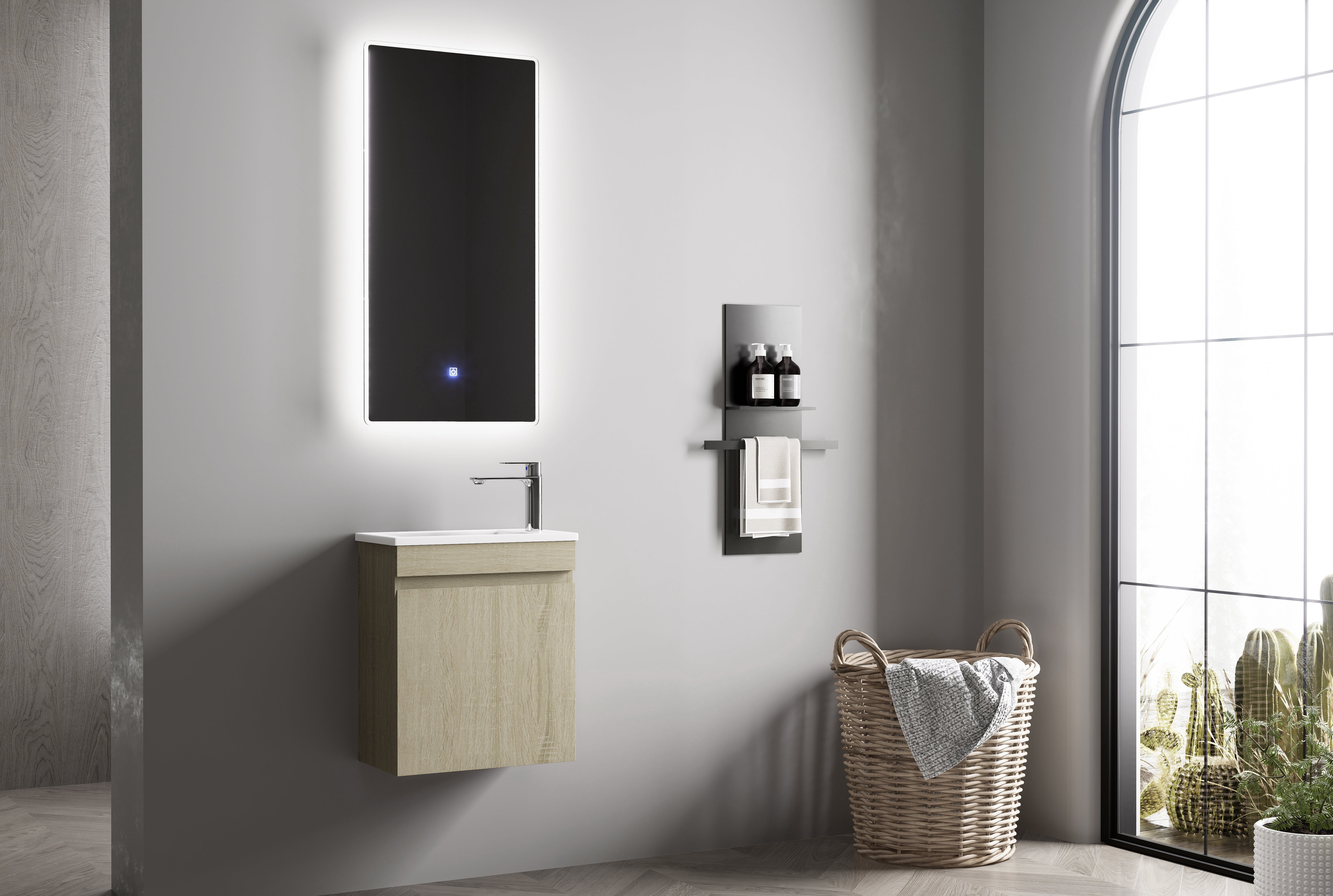 Nora  Modena Wall-Hung Vanity North American Oak W448*D250*H520 (RBV-1008MCLO450)
