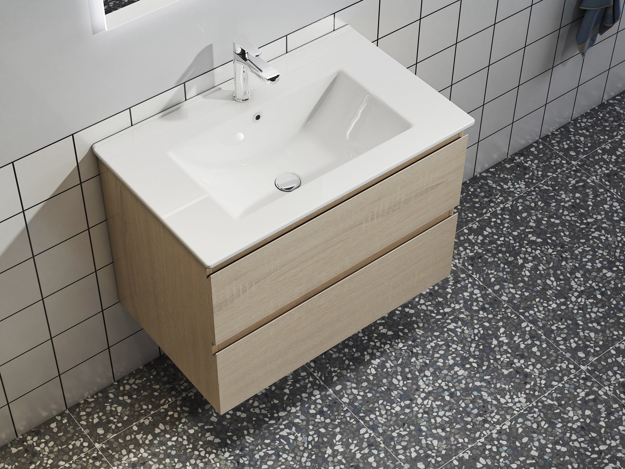 Nora Modena Wall-Hung Vanity North American Oak W590*D460*H520 (RBV-1008MCLO600)