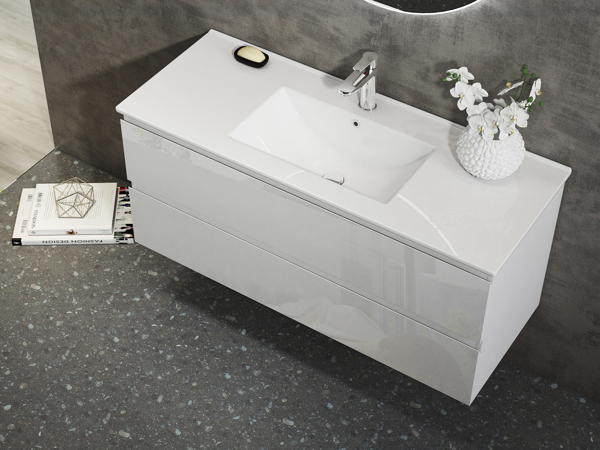 Nora Modena Wall-Hung Vanity White W1190*D455*H520 (RBV-1010MCWH1200)