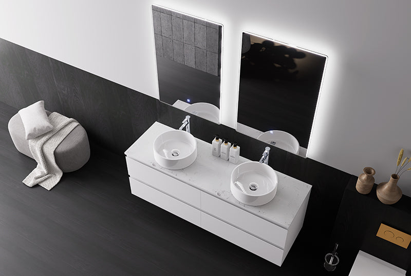 Nora Modena Wall-Hung Vanity Double White W1780*D455*H520 (RBV-1010MCWH1800)
