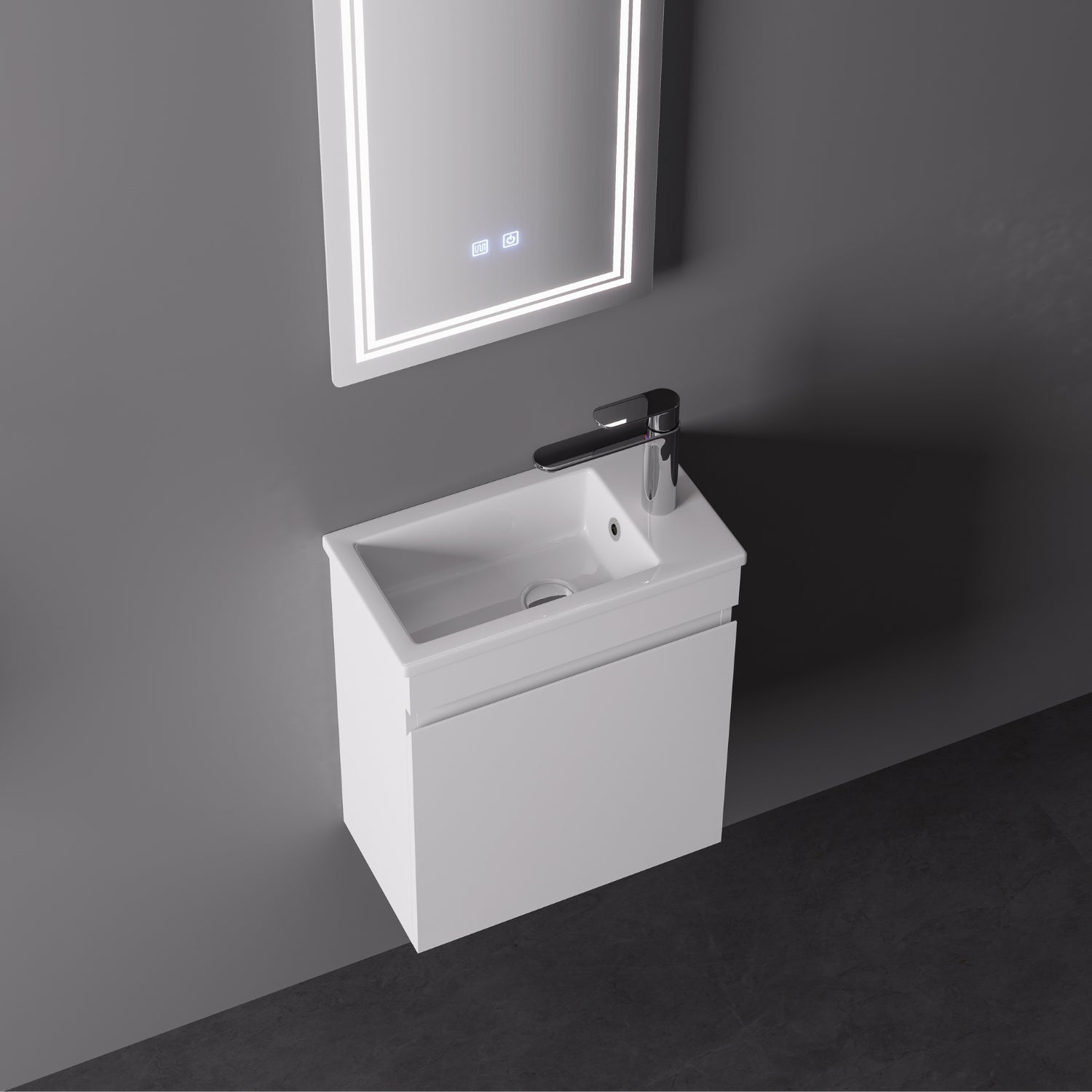 Nora Modena Wall-Hung Vanity White W448*D250*H520 (RBV-1010MCWH450)