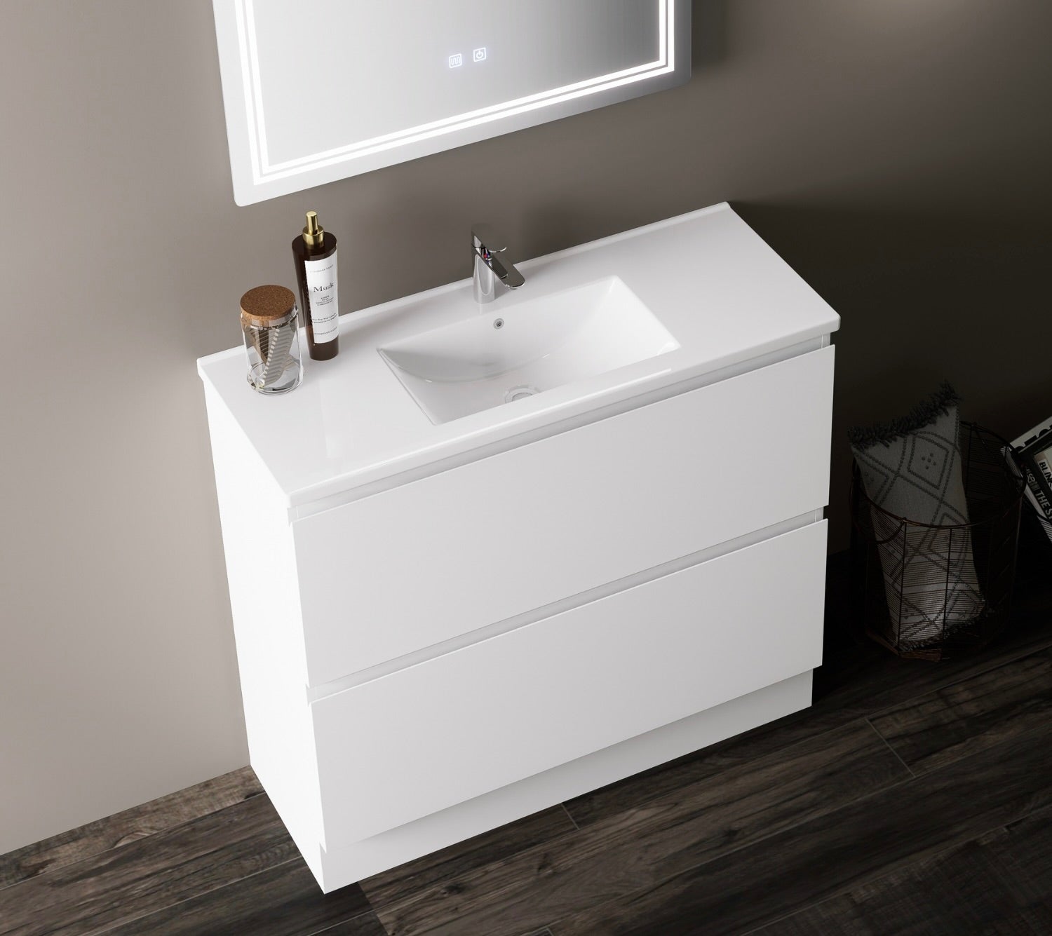 Nora Modena Floor Standing Slim Vanity White W890*D355*H820 (RBV-1018MCWH900)