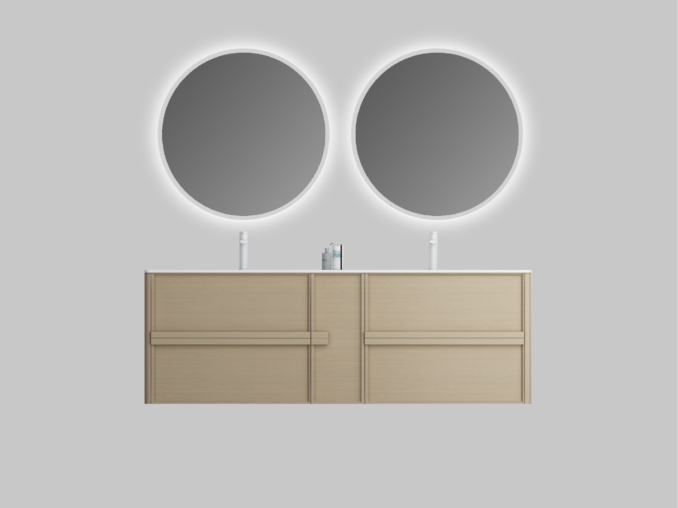 Nora Rimini Wall-Hung Vanity, Log Walnut, W1790*D455*H520mm (RBV-1688MCLWN1800D) CABINET ONLY