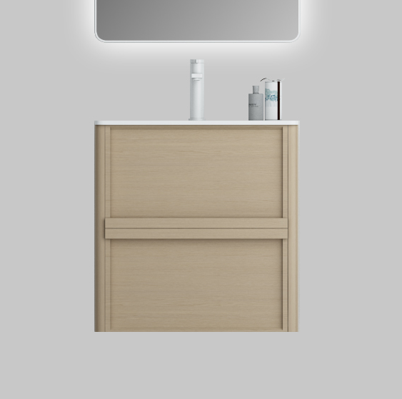 Nora Rimini Wall-Hung Vanity, Log Walnut, W590*D455*H520 (RBV-1688MCLWN600) CABINET ONLY