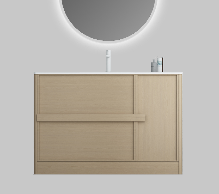 Nora Rimini Floor Standing Vanity, Log Walnut, W1190*D455*H837 (RBV-1689MCLWN1200) CABINET ONLY