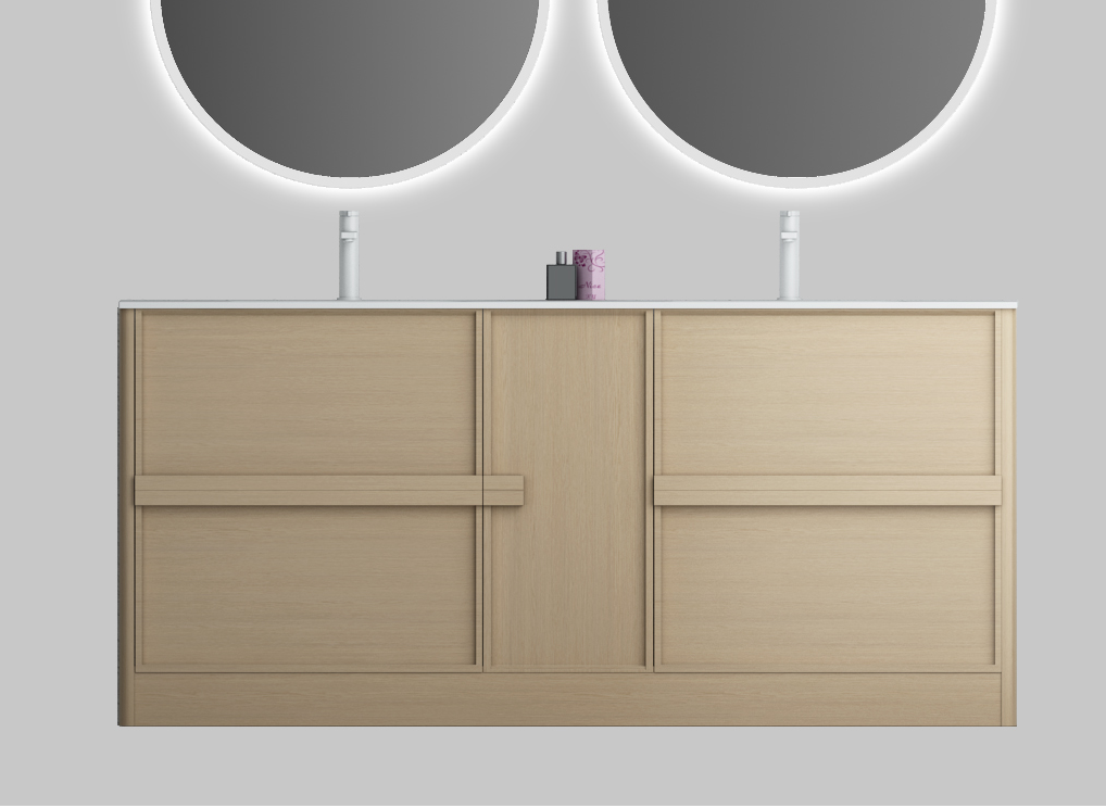 Nora Rimini Floor Standing Vanity, Log Walnut, W1790*D455*H837 (RBV-1689MCLWN1800D) CABINET ONLY