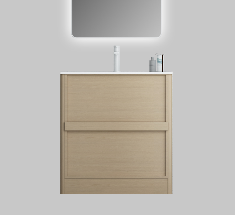 Nora Rimini Floor Standing Vanity, Log Walnut, W740*D455*H837 (RBV-1689MCLWN750) CABINET ONLY