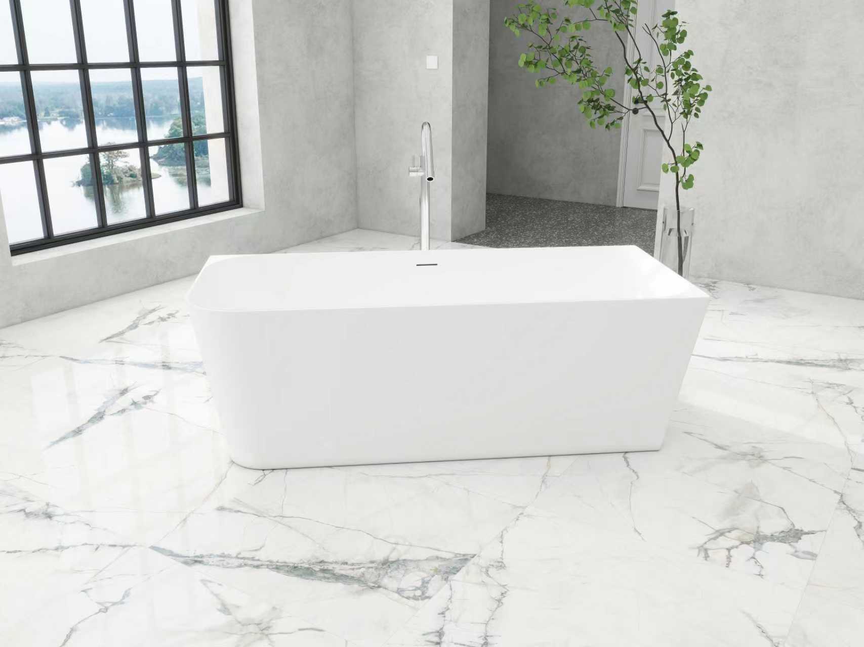 Nora Quadro Corner (Right) Free Standing Bath with overflow 1700mm (RN2010BR-1700)