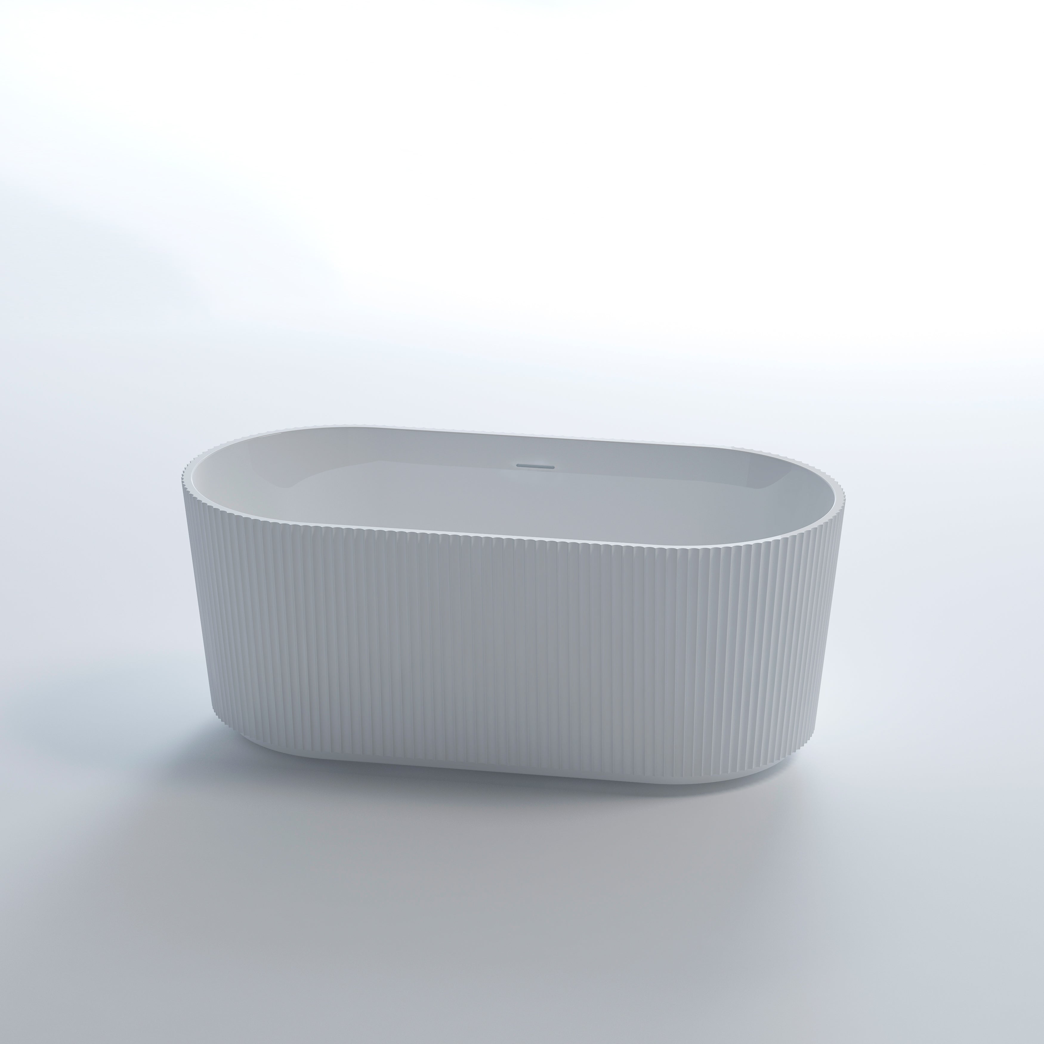 Nora Firenze Oval Free Standing Bath with overflow 1500 - Fine Fluted Exterior (RN5120-1500)