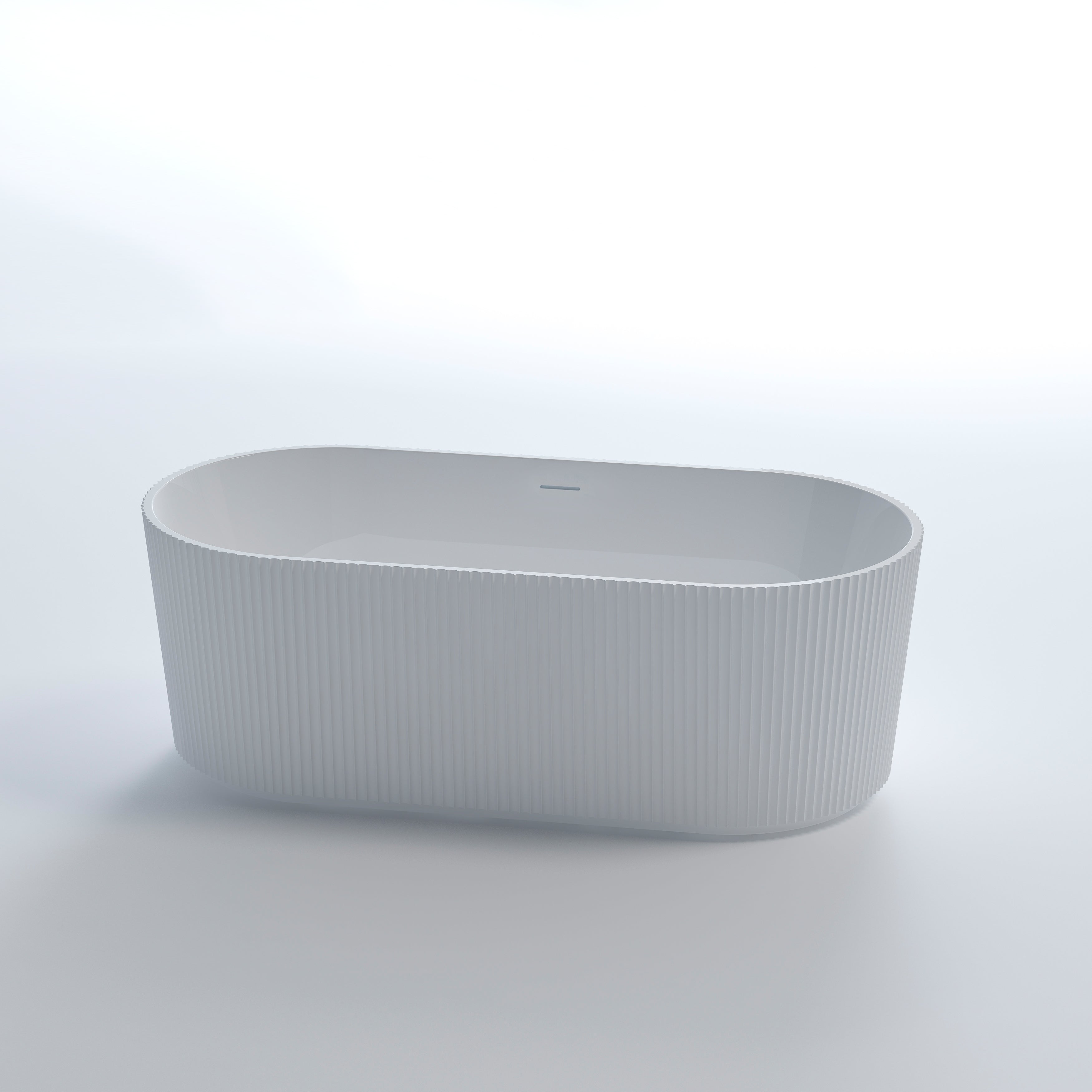Nora Firenze Oval Free Standing Bath with overflow 1700 - Fine Fluted Exterior (RN5120-1700)