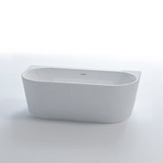 Nora Venezia Quadro Back to Wall Free Standing Bath with overflow 1700 - Fine Fluted Exterior (RN5200-1700)